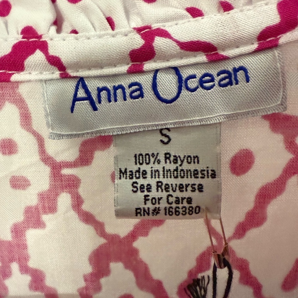Anna Ocean Pink and White Sleeveless Dress w/ pockets sz s - Picture 5 of 5